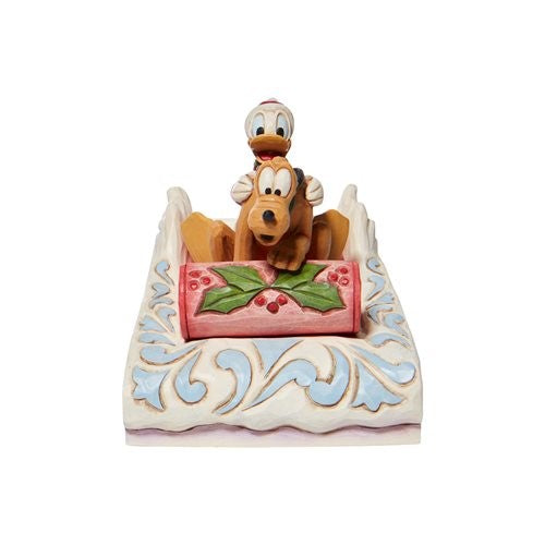 Disney Traditions By Jim Shore Collectibles Multi - Donald Duck & Pluto Blue Sledding Figurine