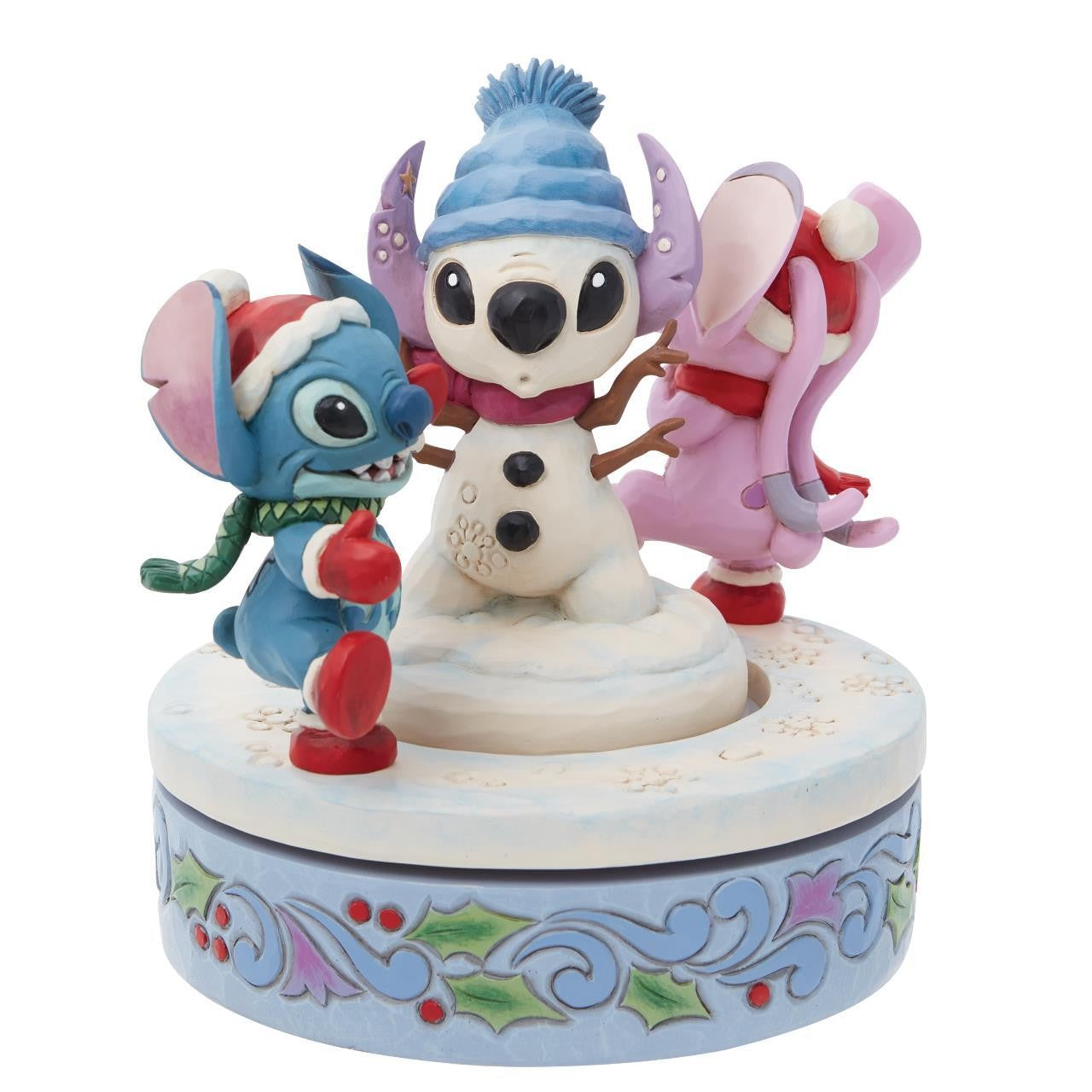 Disney Traditions Stitch And Angel Building A Stitch Snowman