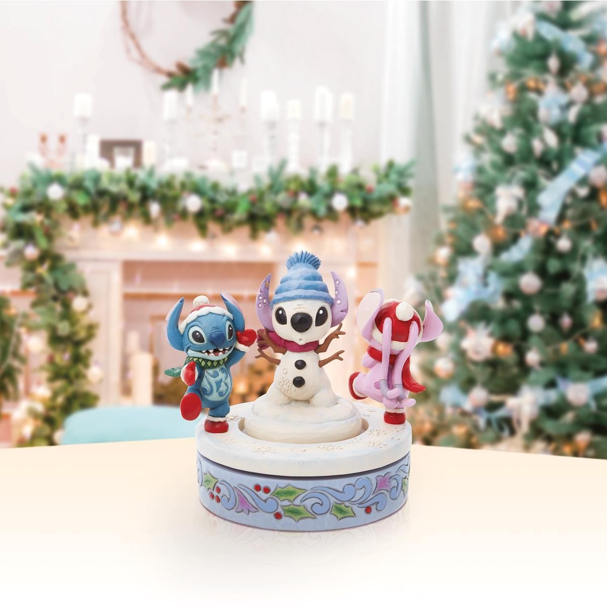 Disney Traditions Stitch And Angel Building A Stitch Snowman